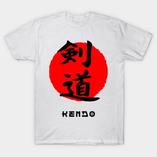 Kendo martial art sport Japan Japanese kanji words character 163 T-Shirt